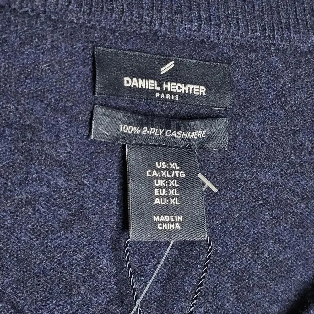 NWOT Daniel Hechter Men's Navy/100% Cashmere Sweater Size XL